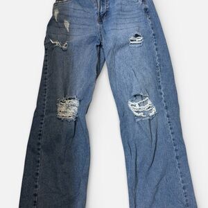 Refuge Baggy Blue Wide Leg Jeans